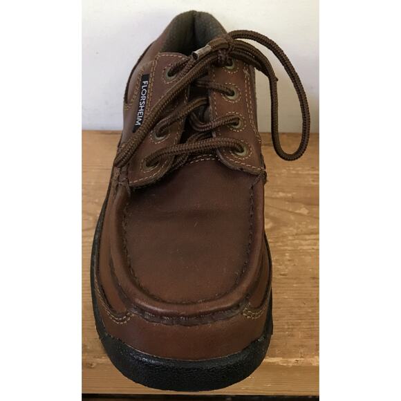 Florsheim Steel Toe Brown Leather Oil Resistant Oxford Shoes 7D Mens 9D Womens